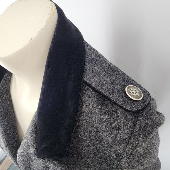 Vintage Girls Braetan Kids Gray Wool Velvet Coat Jacket Size 10 USA Union Made - Picture 3 of 13